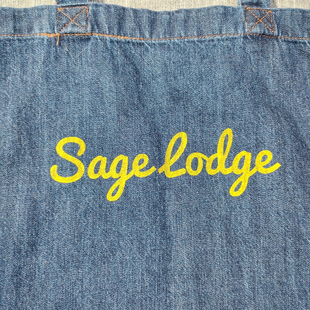 Sage‎ Lodge Denim Tote Bag Jean Canvas - Picture 2 of 8